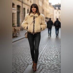 Buffums' California Vintage 1950's Full Zip Sheared Mink Fur Coat Jacket M